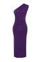 Purple One Shoulder Draped Fitted/Fitted Stretchy Knitted Midi Pencil Dress TWOSS24EL00100 - 6