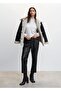Leather Look Elastic Waist Trousers - 2