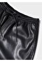 Leather Look Elastic Waist Trousers - 6