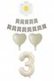 Cream Numeral Balloon Daisy Heart Foil Balloon Birthday Set Ornament - 4