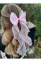 Women - Girls Long Tulle Bow Buckle Ribbon Curved Ribbon Buckle Clip - 5