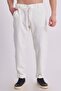 Double Leg Lace-Up Regular Fit Elastic Waist Stretchy Trousers Men's White - 8