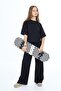 Girl's 100% Cotton Oversize Half Sleeve Top and Bottom Tracksuit Set - 3
