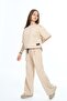 Girl's 100% Cotton Oversize Half Sleeve Top and Bottom Tracksuit Set - 2