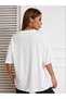 Mama & Flower Printed White Women's Oversize Gray Salas T-shirt Boyfriend - 4