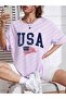 USA America Printed Oversize T-shirt Casual Boyfirend