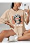 Intense Felling Printed Women's Oversize Salas T-shirt Boyfriend - 3