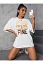 تي شيرت مطبوع كبير الحجم من Everything's Fine كاجوال Boyfirend - 2