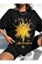 تي شيرت أسود كبير الحجم مطبوع عليه Sunshine كاجوال Boyfirend