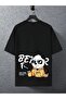 Lovely Panda Printed Oversize Men's T-shirt Casual Boyfirend - 2