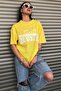 Houston Printed Women's Oversize Yellow T-shirt Unisex - 2