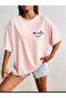 Women's Smile Printed Oversize Casual T-shirt Boyfriend