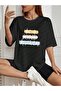 Be A Kind Human Printed Women's Oversize Gray Salas T-shirt Boyfriend - 3