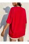Coming Printed Women's Oversize/ Boyfirend Red T-shirt - 2