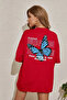 Back Butterfly Printed Red Garalio T-shirt