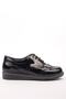 Boy's Patent Leather Ornamental Laced Circumcision Wedding Special Day Shoes Black