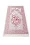 Luxury Light color ottoman chenille prayer mat with rosary gift,patterned fringed pocketing taffeta prayer mat
