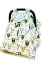 Organic Cotton Stroller Cover and Cushion with Smiling Face and Stars, 2 Pieces - 2