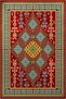Traditional Decorative and Woven Base Rug with Argyle in Red Tones 4237
