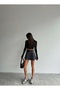 Women's Anthracite Double Belted Skirt 0999-9079 - 3