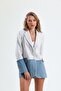 Denim Lined Women's Blazer Jacket Oversize - Three County Cairn