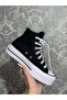 Black Long Ankle Unisex Laced Thick Sole All Star Platform Sneakers Sneakers
