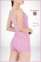 Women's Mini Shorts Boxer Lilac High Waist Firming Fit Look 11080 - 6