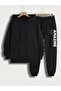 Men's Printed Oversize Tracksuit Set - Hooded Sweat Jogger Sweatpants