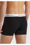 Men's Black Cotton Blend Waist Logo Printed Single Color Boxers - 2