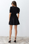 Black Ethnic Patterned Waist Opening Mini Woven Dress TWOSS24EL00942 - 6