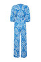 Blue Printed V-Neck Balloon Sleeve Relaxed Textured Stretchy Blouse Pants Knitted Top-Bottom Set TWOSS24AU00033 - 8