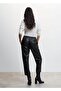 Leather Look Elastic Waist Trousers - 4