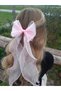 Women - Girls Long Tulle Bow Buckle Ribbon Curved Ribbon Buckle Clip