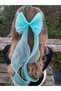 Women - Girls Long Tulle Bow Buckle Ribbon Curved Ribbon Buckle Clip - 3