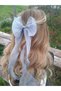 Women - Girls Long Tulle Bow Buckle Ribbon Curved Ribbon Buckle Clip - 3