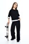 Girl's 100% Cotton Oversize Half Sleeve Top and Bottom Tracksuit Set