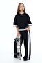 Girl's 100% Cotton Oversize Half Sleeve Top and Bottom Tracksuit Set - 3
