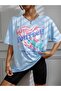 Love Yourself Printed Baby Blue Oversize T-shirt Casual Boyfirend - 2
