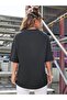 تي شيرت Rockies مطبوع أسود كبير الحجم كاجوال Boyfirend - 4