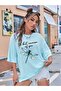 Dragonfly Printed Baby Blue Oversize T-shirt Casual Boyfirend - 2