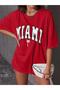Miami Printed Oversize Salas Boyfriend Women's T-shirt Top Blouse