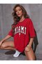 Miami Printed Oversize Salas Boyfriend Women's T-shirt Top Blouse - 4