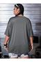 Tricou oversize afumat peste imprimat - 3
