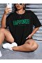 Happiness Printed Women's Oversize Salas T-shirt Boyfirend - 5