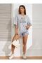 Be A Kind Human Printed Women's Oversize Gray Salas T-shirt Boyfriend - 2