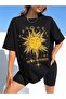 تي شيرت أسود كبير الحجم مطبوع عليه Sunshine كاجوال Boyfirend - 2