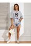 USA American Girl Printed Gray Black Oversize T-shirt Casual Boyfirend - 3