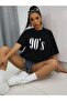 90 Lar تي شيرت أسود كبير الحجم كاجوال Boyfirend - 2