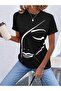 Face Printed Women's Oversize Black Salas T-shirt Boyfriend
