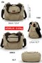 3212 Demeter Women's Cream Shoulder Hand Casual Tote 100% Cotton Canvas Crossbody Bag with Pocket - 2